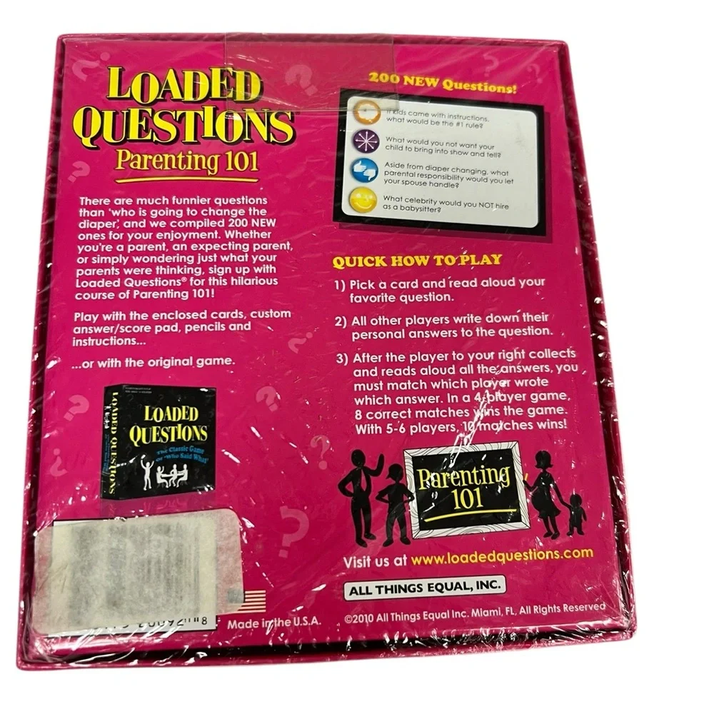 Loaded Questions Parenting 101 Board Game - Pink